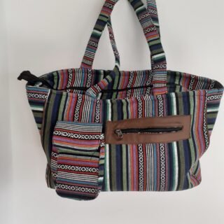 Large Multi Patterned Tote Bag, Handcrafted