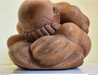 Handcrafted Vintage YOGIMAN/Orang Malu Figurine/Sculpture, 21cm - Image 3