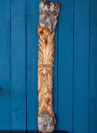 Hand Carved Long Greenman Wall Hanger 100cm