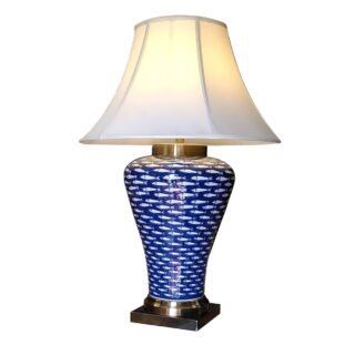 Pair of Myriad Fish Jar Lamps, Porcelain - Image 2