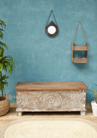 Large Handcarved Blanket Box/Ottoman/Chest - Image 2