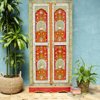 Tall hand-painted Wooden Cupboard