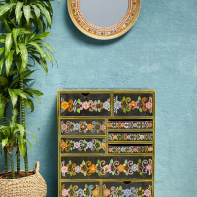 Hand-painted Wooden Chest Of Drawers