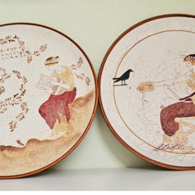 Pair of Large Vintage Greek Plates