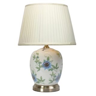 Pair of Passion Flower Jar Lamps, Porcelain - Image 3
