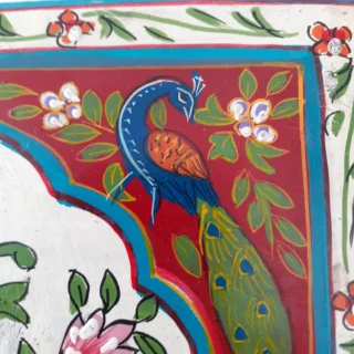 Peacock Design Wooden Box, Handpainted - Image 4