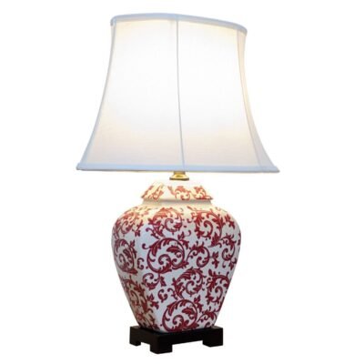 Pair of Phoenix Feather Jar Lamps, Porcelain