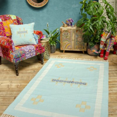Salah Embroidered Tribal Design Rug, 120 x 180cm