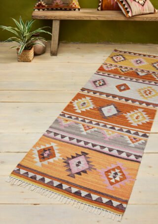 Kunduz Handloom Kilim Runner/Rug 75 x 240cm