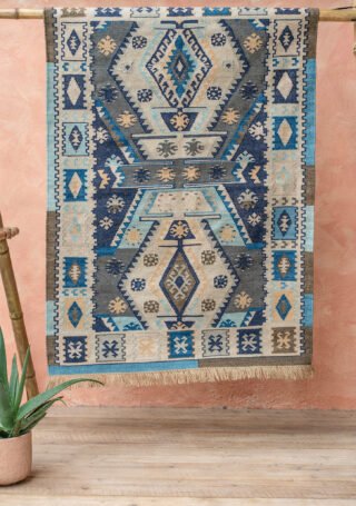 Isha Handloom Kilim Area Rug, 120 x 180cm - Image 2