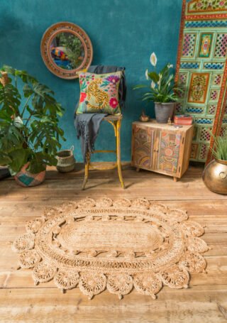 Oval Jute Braided Openweave Rug 120 x 180cm