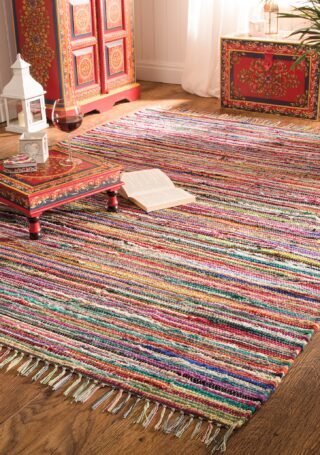 Giant Multi Colour Recycled Cotton Rag Rug 240 x 360cm