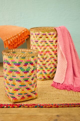 Rainbow Bamboo Laundry Storage Basket Set