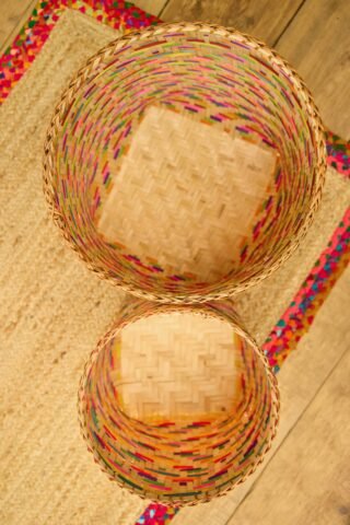 Rainbow Bamboo Laundry Storage Basket Set - Image 4
