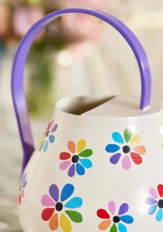 Rainbow Flower Watering Can, Handpainted - Image 3