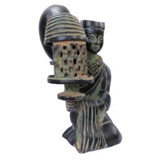 Hand-crafted Bronze Lady with Lantern Sculpture - Image 5