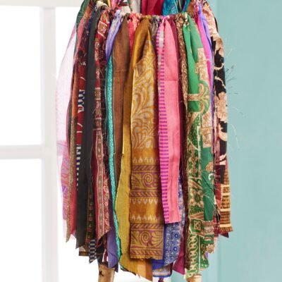 Handcrafted Recycled Sari Windchime/Mobile, 20 x 70cm