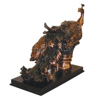 Hand-crafted Roosting Peacock Sculpture - Image 2