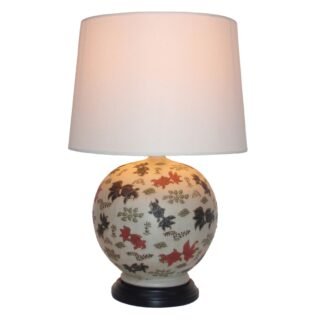 Pair of Round Goldfish Lamps, Porcelain