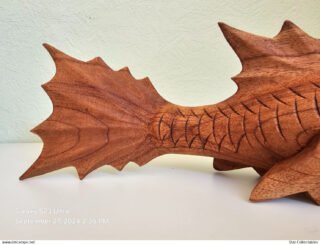 Vintage SWIMMING FISH, Wood Sculpture/Figurine, 39cm - Image 3