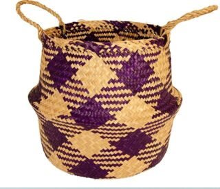 Seagass Basket, Indigo, Handcrafted