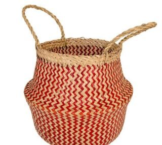 Seagrass ZigZag Weave Basket, Handcrafted