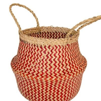 Seagrass ZigZag Weave Basket, Handcrafted