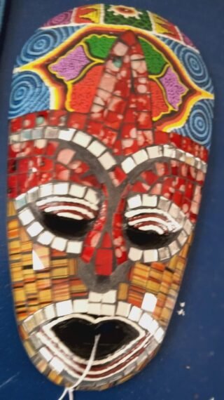 Set of 3 x Mosaic Masks, Wall Hangings, Handcrafted - Image 3