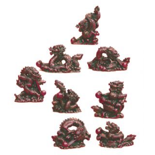 Hand-crafted Set of Eight Dragons Sculpture