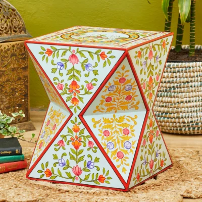 Square Cut Side Table, Akira, Handpainted