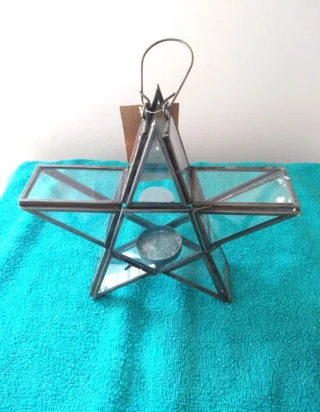 Standing Clear Glass Star Lantern - Image 2