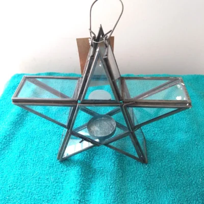 Standing Clear Glass Star Lantern