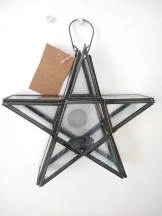 Standing Clear Glass Star Lantern