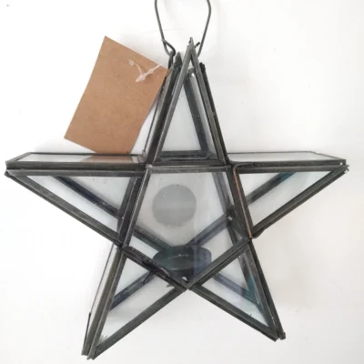 Standing Clear Glass Star Lantern