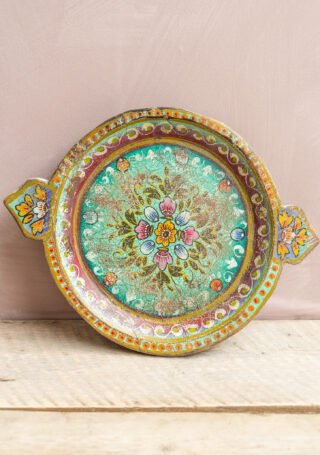 Large Vintage Parat Bowl Tray, turquoise