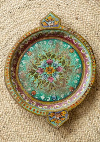 Large Vintage Parat Bowl Tray, turquoise - Image 3