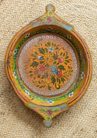 Large Vintage Parat Bowl Tray, vibrant orange