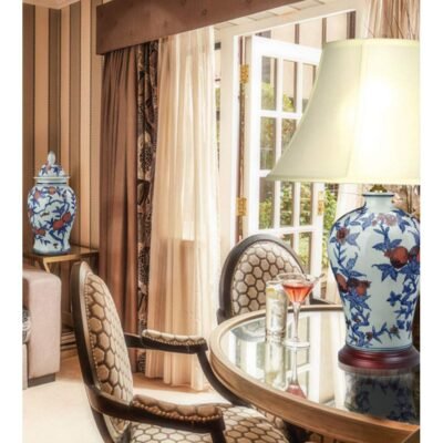 Pair of The Zhu Fu Vase Lamps, Porcelain