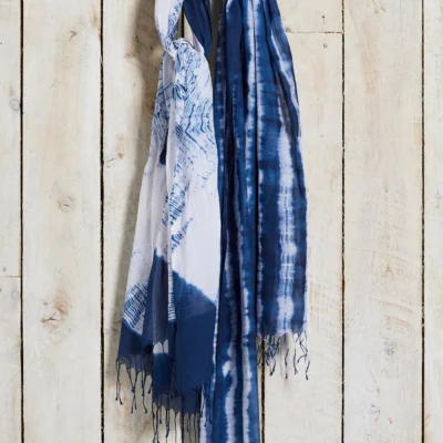 Tie Dye Batik Cotton Scarf, 180 x 52cm