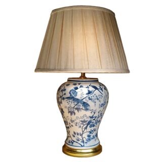 Pair of Tropical Birds Vase Lamps, Porcelain - Image 2