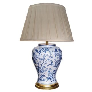 Pair of Tropical Birds Vase Lamps, Porcelain
