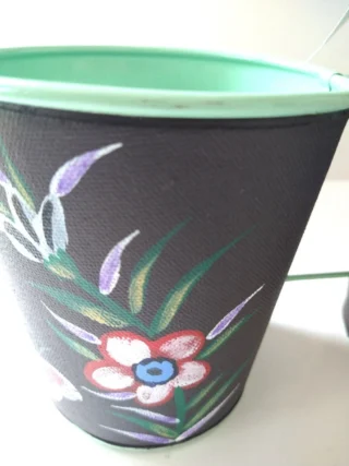 Twin Hanging Handpainted Plant Pots, Handcrafted - Image 3