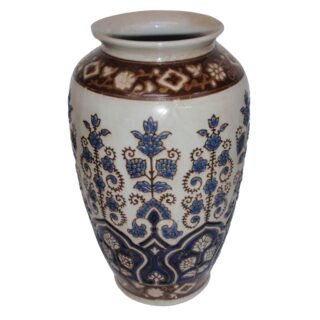 Vase in Blue and Ivory, Porcelain