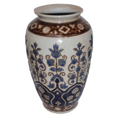 Vase in Blue and Ivory, Porcelain