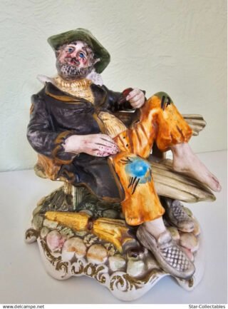 Vintage Man Smoking a Pipe Ornament, 20cm
