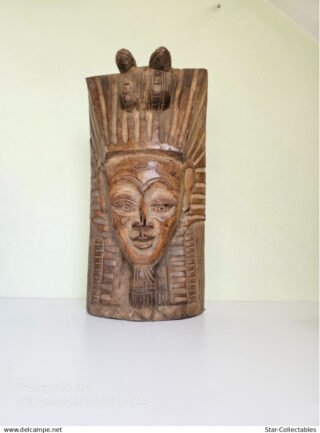 Vintage Pharoah Tutankhamen (King Tut) Bust Wall hanging, - Wood Sculpture, 49cm