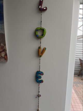 Wall/Ceiling Hanging/Mobile "LOVE" Handcrafted