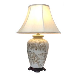 Pair of Willow Pattern Vase Lamps, Porcelain - Image 2
