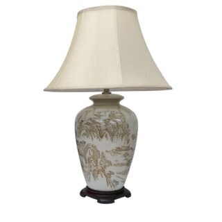 Pair of Willow Pattern Vase Lamps, Porcelain