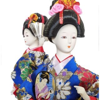 Hand-crafted Japanese Lady in Blue Doll, 31cm - Image 2